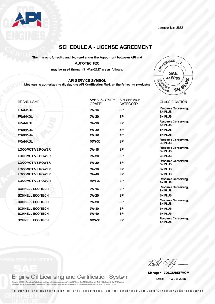 EOLCS Certificate Autotec FZC 1