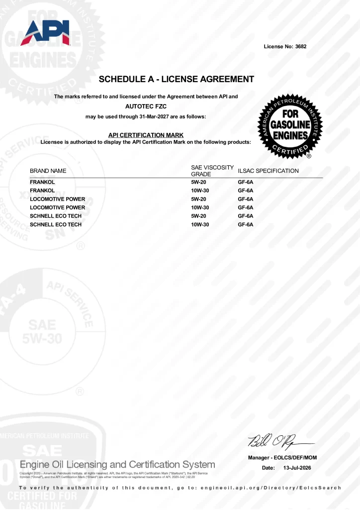 EOLCS Certificate Autotec FZC 5