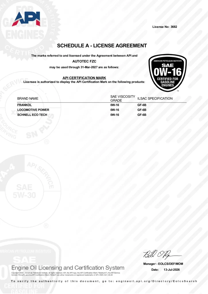 EOLCS Certificate Autotec FZC 6